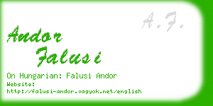 andor falusi business card